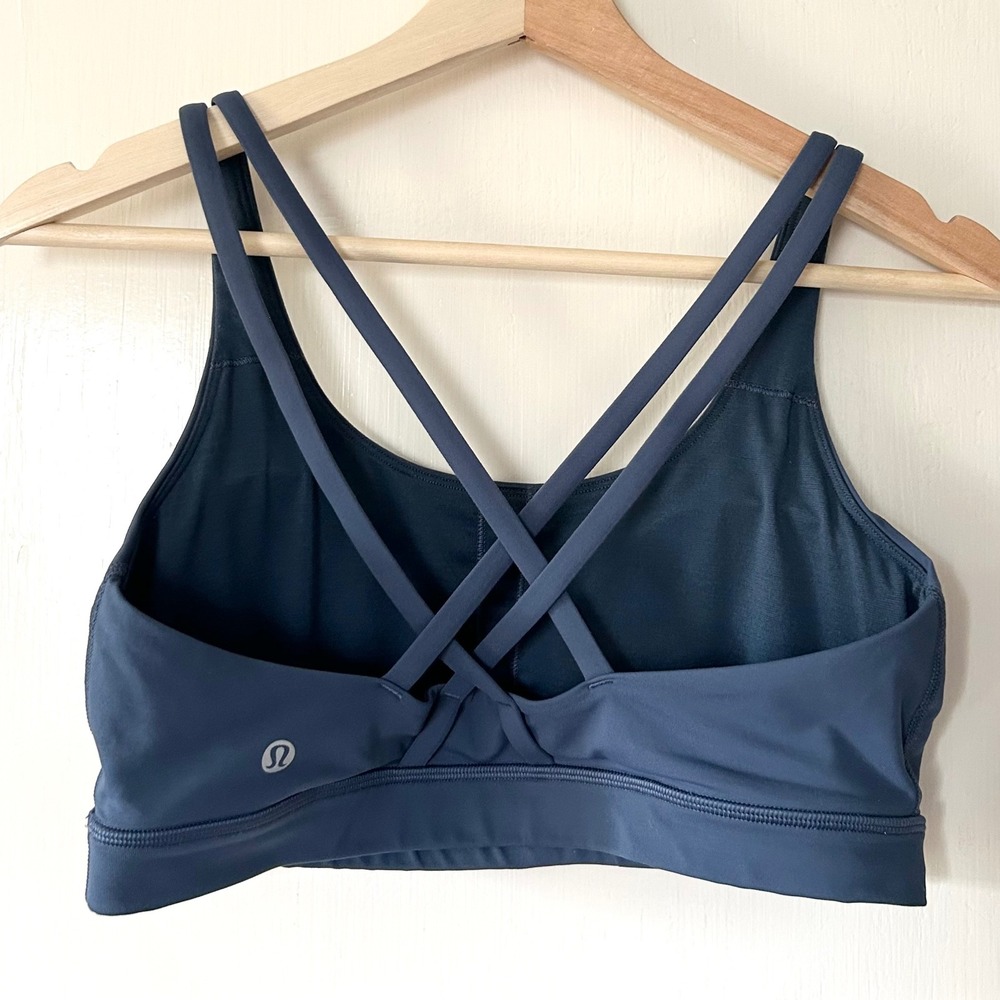 Lululemon Energy Bra *Medium Support, B–D Cups Code Blue 8 Gym Running Active - Picture 4 of 5